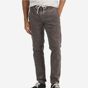 Vuori Men's Cotton Corduroy Drawstring Pants in Grey